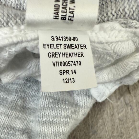 Gap Heather Gray Knit Front White Eyelet Back 3/4 Sleeve Sweater Womens Size XXL - Picture 6 of 9